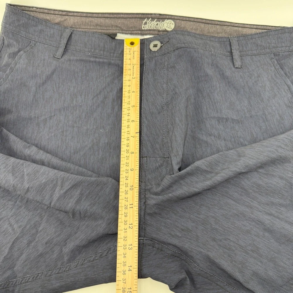 DaHui Hybrid Shorts Mens 40 Blue Striped Boardshorts Stretch Quick Dry